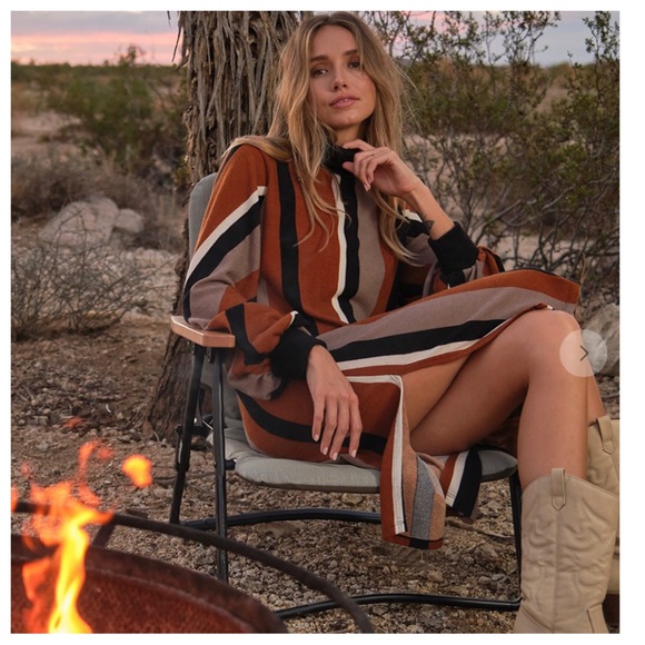 27 Absolutely Fabulous Vertical Striped Turtle Neck Midi Dress - Picture 4 of 6